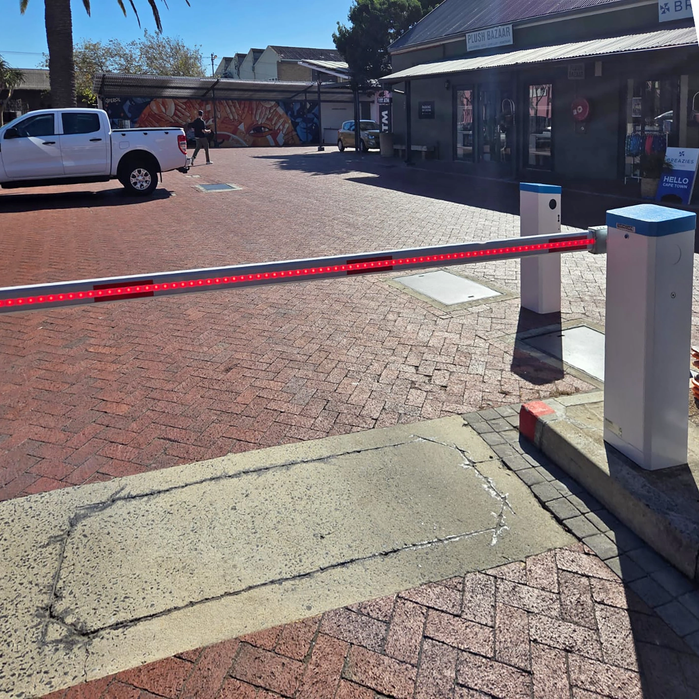 Velocity Nitro vehicle barrier installed at parking area.